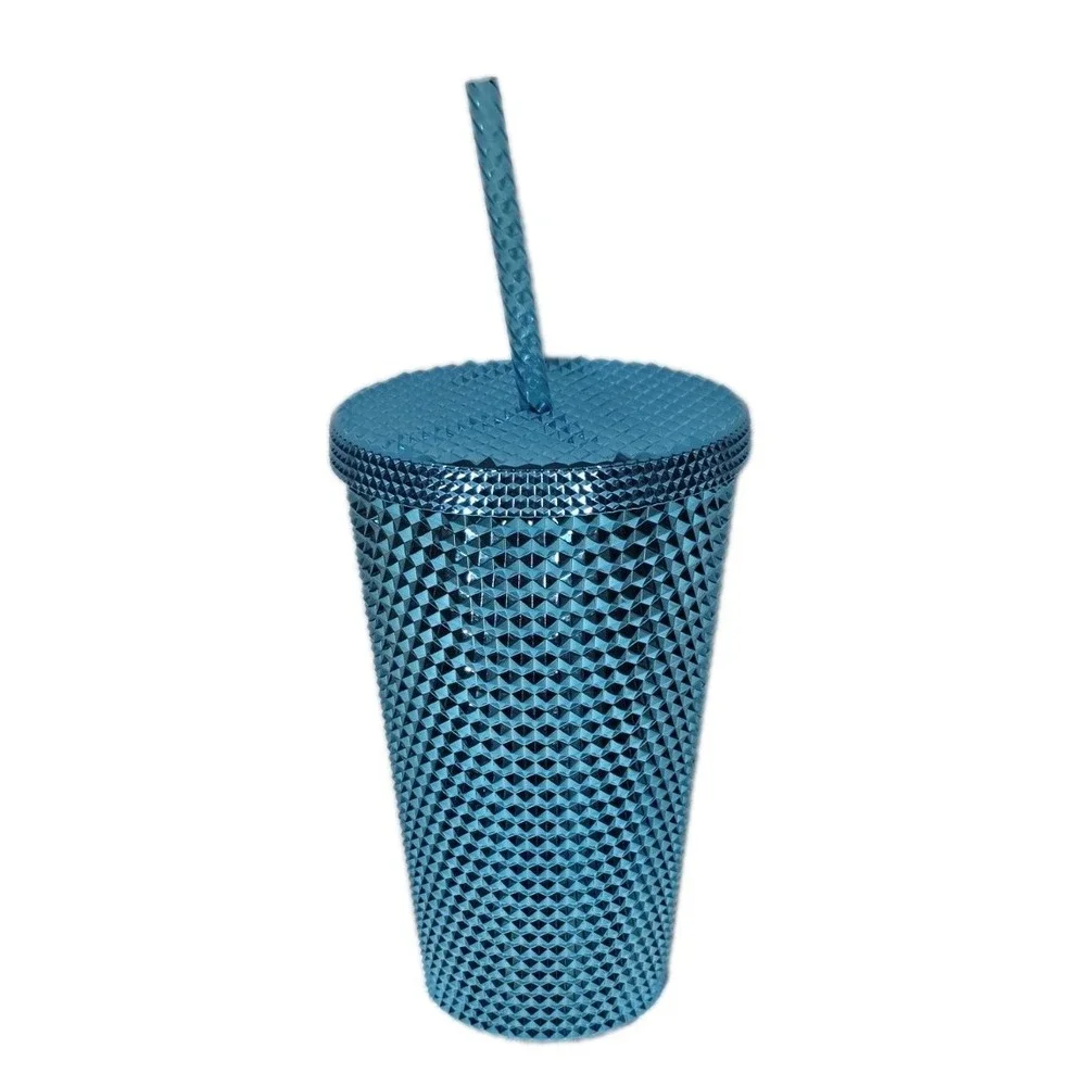 Starbucks Summer 2023 Blue‎ Chrome Teal Studded 16oz Venti Cold Cup Tumbler